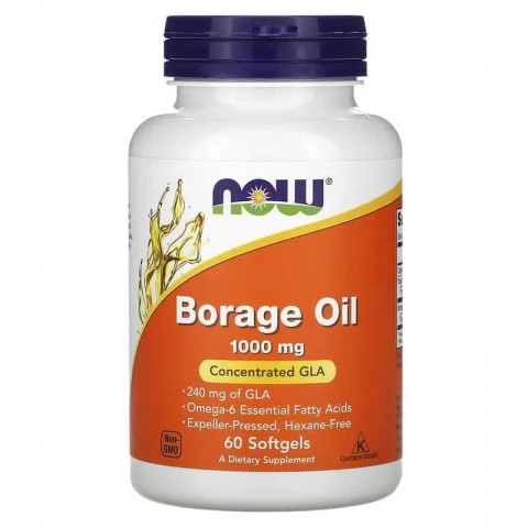 Borage Oil, NOW, 1000mg, 60 capsules