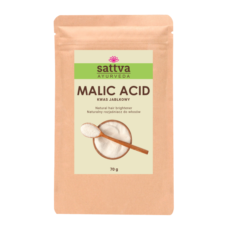 Obuolių rūgšties milteliai plaukams Malic Acid, Sattva Ayurveda, 70g