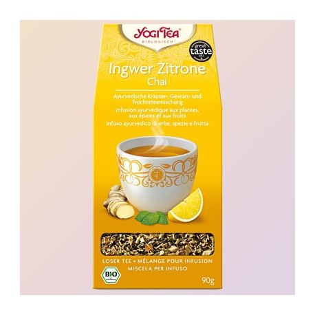 Prieskoninė ajurvedinė arbata su imbieru ir citrina, ekologiška, biri, Yogi Tea, 90g Prieskoninė ajurvedinė arbata su imbieru ir citrina, ekologiška, biri, Yogi Tea, 90g