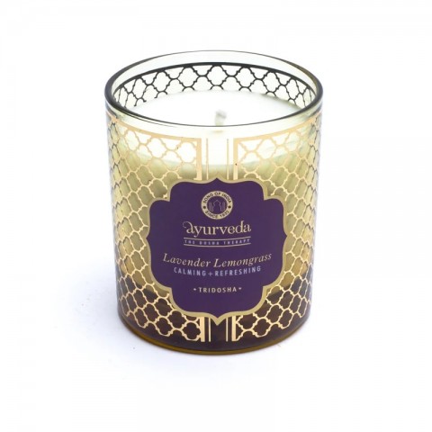 Ajurvedinė kvepianti žvakė Tridosha Lavender Lemongrass, 200g