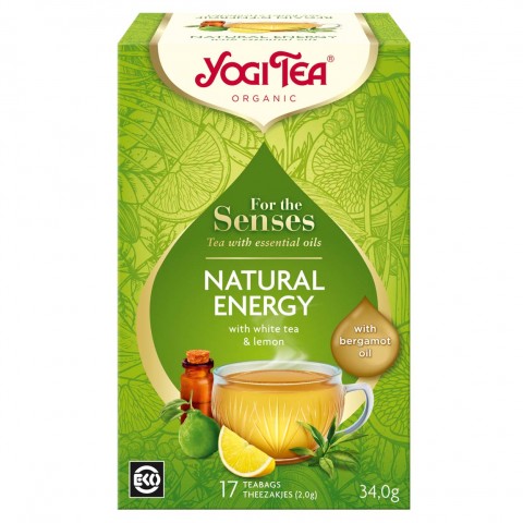 Белый чай с эфирными маслами Natural Energy, Yogi Tea, 17 пакетиков