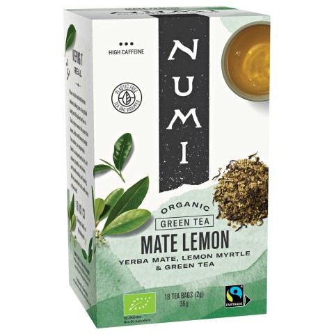 Žalioji arbata Mate Lemon, ekologiška, Numi Tea, 18 pakelių