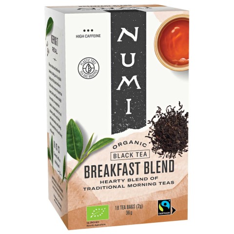 Pusryčių arbatos mišinys, ekologiškas, Numi Tea, 18 pakelių