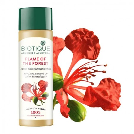 Stiprinantis plaukų aliejus su kinrože Flame Of The Forest, Biotique, 120 ml