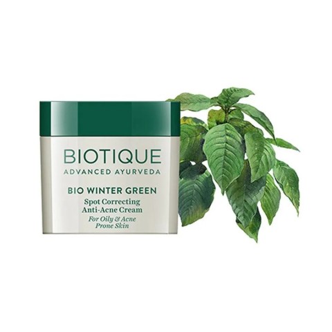 Raminantis kremas spuoguotai odai su žiemkenčių aliejaus ekstraktu Winter Green BIO, Biotique, 15g