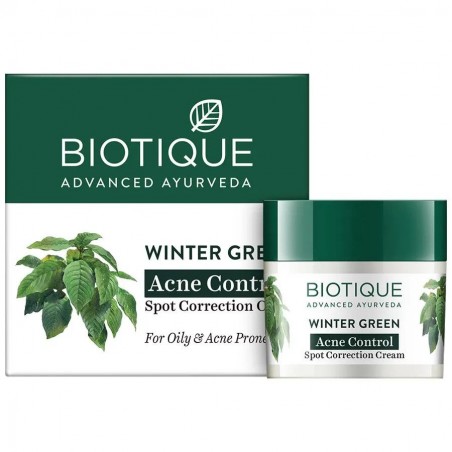 Soothing cream for acne-prone skin with Winter Green BIO, Biotique, 15g