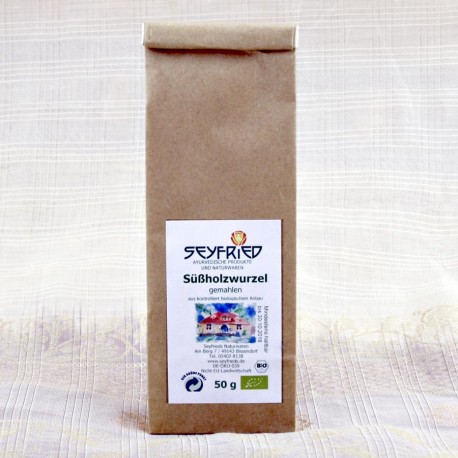 Saldymedžio šaknis, malta, ekologiška, Seyfried, 50g Saldymedžio šaknis, malta, ekologiška, Seyfried, 50g