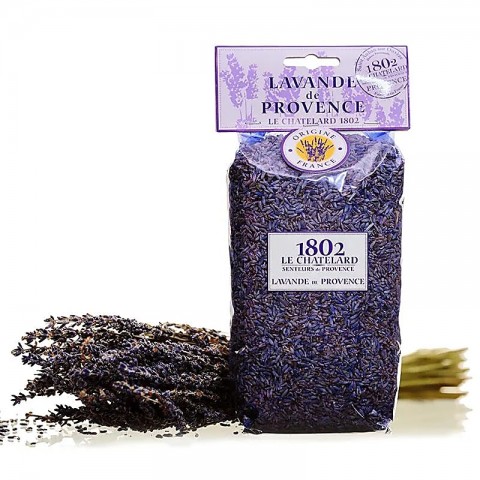Lavandų gėlės skaidriame celofaniniame maišelyje Lavandin, Le Chatelard 1802, 100g