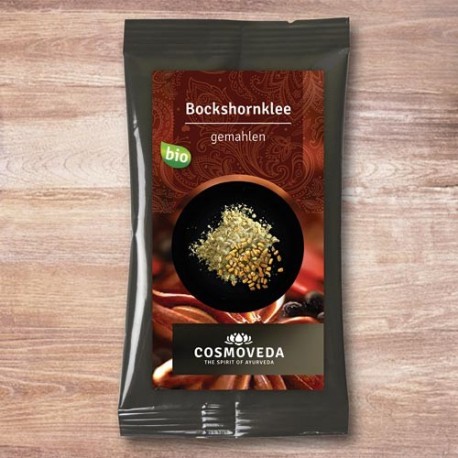 Ožragės sėklos, maltos, ekologiškos, Cosmoveda, 10 g Ožragės sėklos, maltos, ekologiškos, Cosmoveda, 10 g