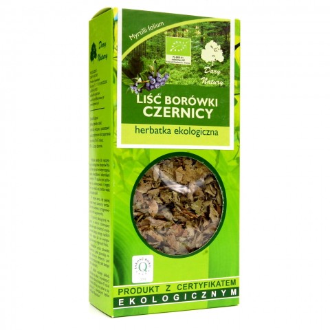 Листья черники, органический чай, Dary Natury, 25 г