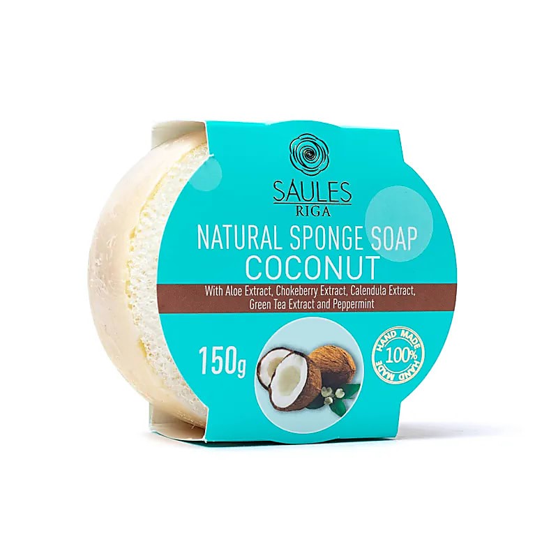 Natural sponge soap Coconut, Saules Fabrika, 150g