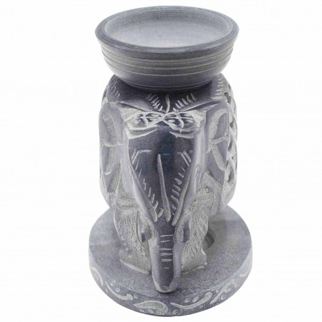 Горелка для благовоний и масел из мыльного камня Стоящий Слон, 11 см
