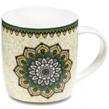Tea cup with strainer Mandala Green, 400ml