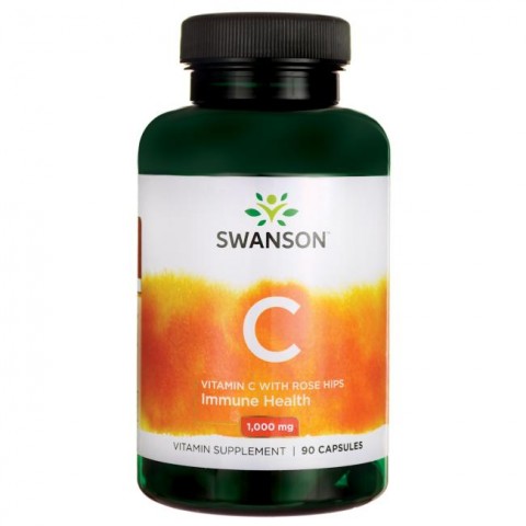 Vitaminas C su erkėčių ekstraktu, Swanson, 1000mg, 90 kapsulių