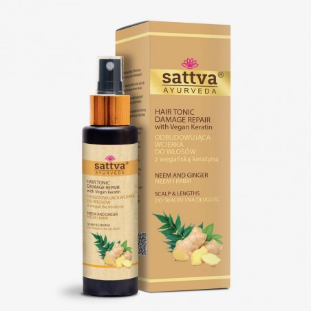 Plaukų tonikas pažeistiems plaukams Neem & Ginger, Sattva Ayurveda, 100ml