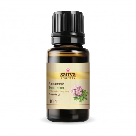 Snapučių eterinis aliejus Geranium, Sattva Ayurveda, 10ml