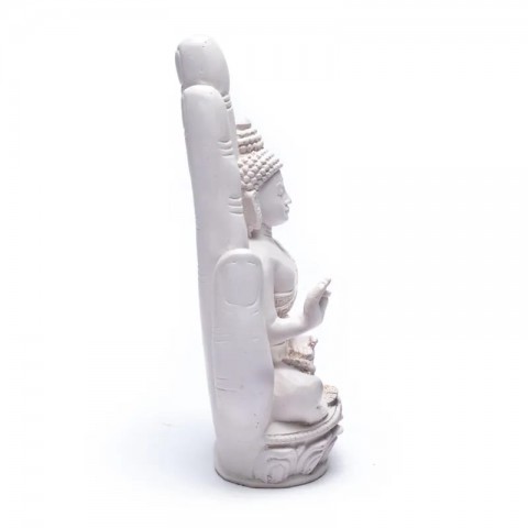 Buddha baltoje rankoje, statulėlė, 23cm