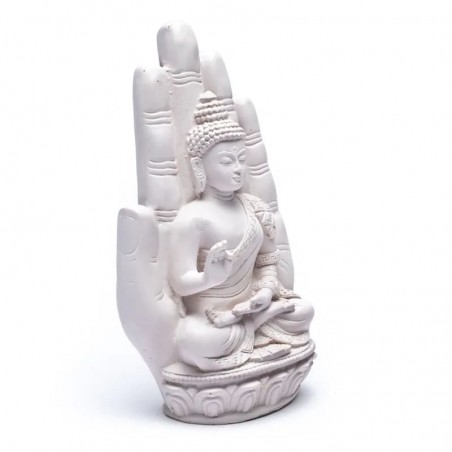 Buddha baltoje rankoje, statulėlė, 23cm