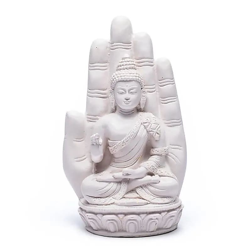 Buddha baltoje rankoje, statulėlė, 23cm