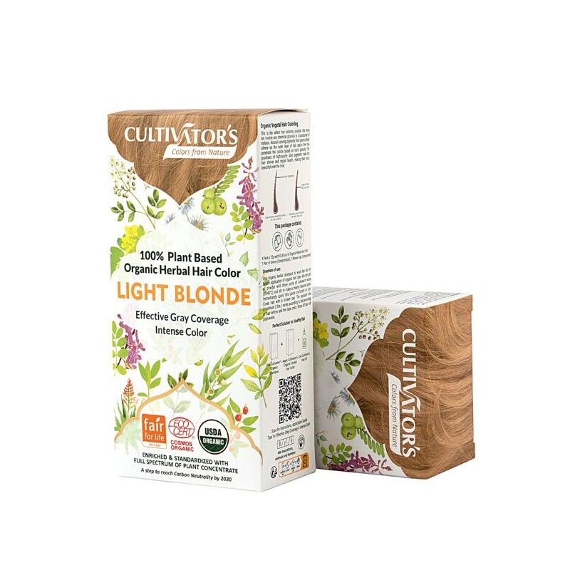 Augaliniai šviesūs plaukų dažai Light Blonde, Cultivators, 100g