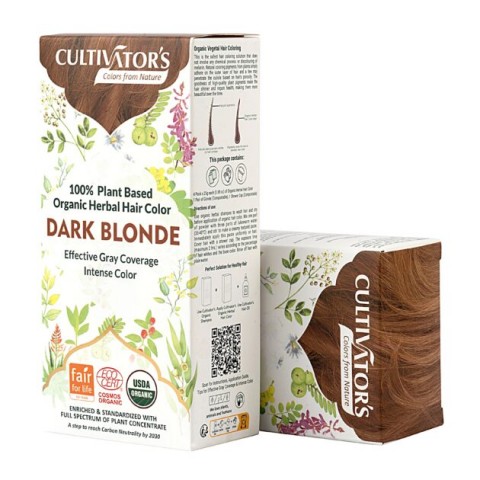 Augaliniai tamsiai šviesūs plaukų dažai Dark Blonde, Cultivators, 100g
