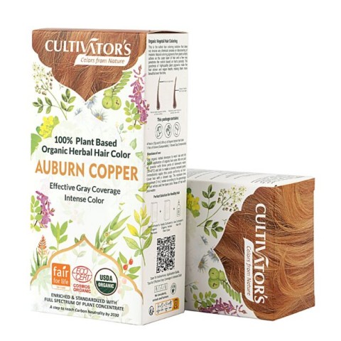 Augaliniai rausvai rudos spalvos plaukų dažai Auburn Copper, Cultivator's, 100g