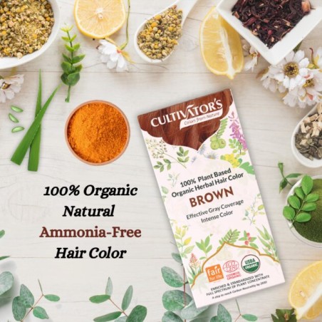 Augaliniai rudos spalvos plaukų dažai Brown, Cultivators, 100g