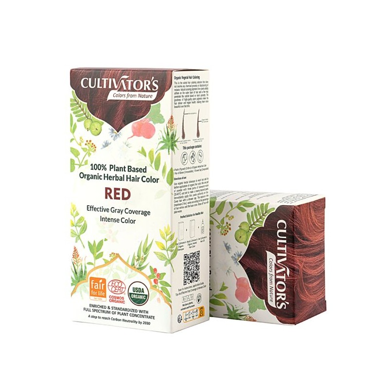 Augaliniai raudoni plaukų dažai Red, Cultivator's, 100g