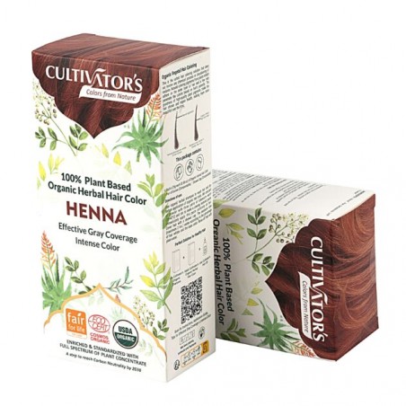 Augaliniai rausvos spalvos plaukų dažai Henna, Cultivator's, 100g