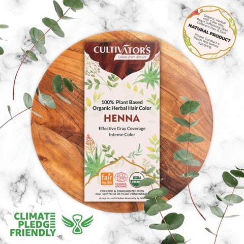 Augaliniai rausvos spalvos plaukų dažai Henna, Cultivator's, 100g