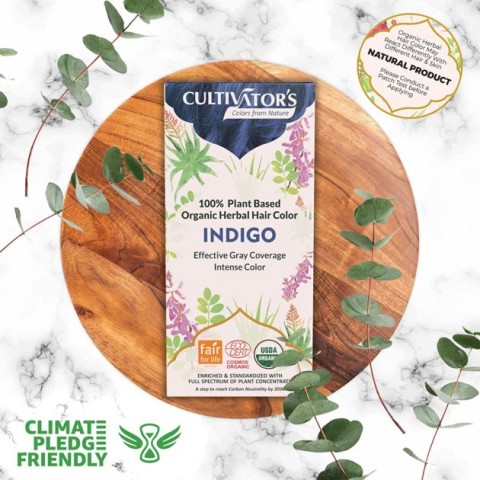 Augaliniai melsvos spalvos plaukų dažai Indigo, Cultivator's, 100g