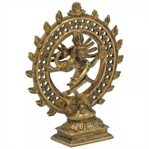 Žalvario statulėlė Shiva Nataraja, 15 cm