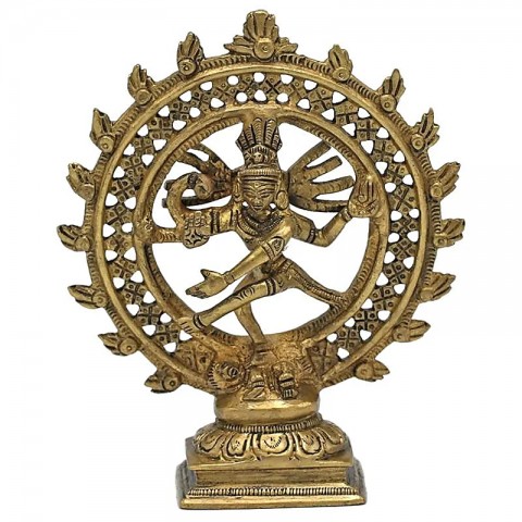 Žalvario statulėlė Shiva Nataraja, 15 cm