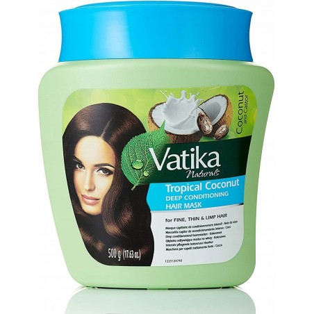 Giliai kondicionuojanti kaukė plaukams Tropical Coconut, Dabur Vatika, 500g