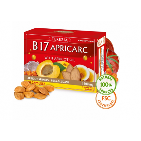 Vitaminas B17 Aprikarkas su abrikosų aliejumi, Terezia, 60 kapsulių
