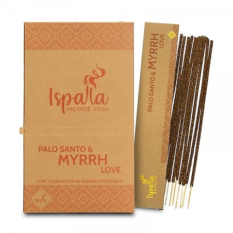 Palo Santo smilkalų lazdelės Myrrh Love, Ispalla, 10 vnt.