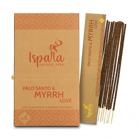 Palo Santo smilkalų lazdelės Myrrh Love, Ispalla, 10 vnt.