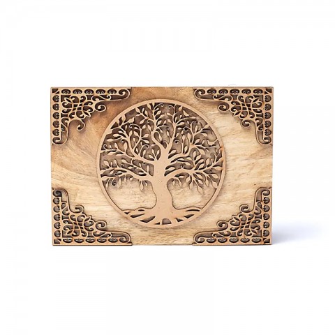 Tarot box Tree of Life mango wood
