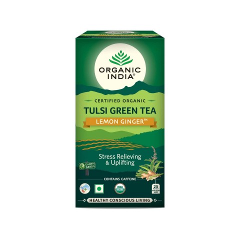 Ajurvedinė arbata Tulsi Lemon Ginger, Organic India, 25 pakeliai