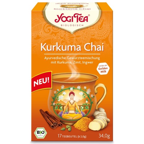 Prieskoninė arbata su ciberžole "Curcuma Chai", Yogi Tea, 17 pakelių