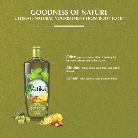 Grynas alyvuogių aliejus plaukams, Dabur Vatika, 200ml