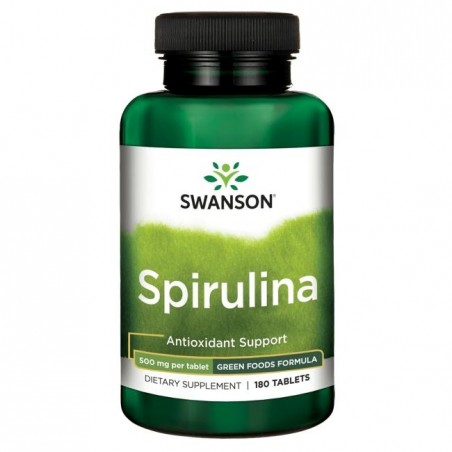 Spirulina, Swanson, 500 mg, 180 tablečių