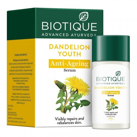 Anti-Ageing Serum with Dandelion Extract, Biotique, 40ml