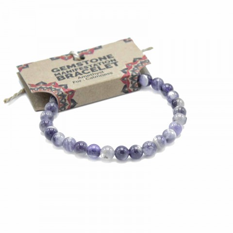 Gemstone Manifestation Bracelet Amethyst Calmness