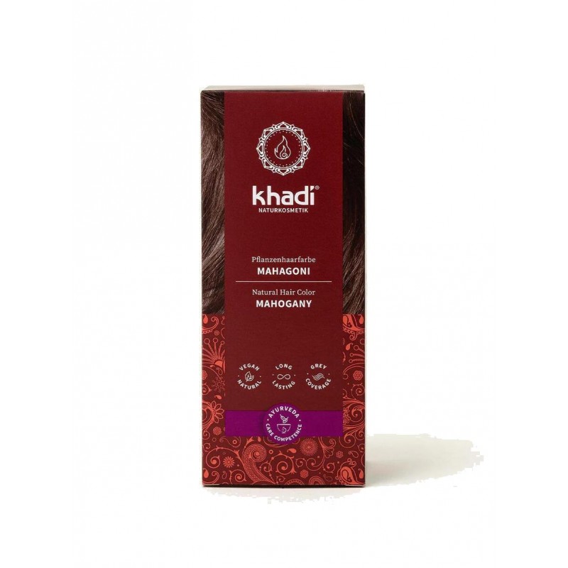 Augaliniai raudonai rudi plaukų dažai Mahogany, Khadi Naturprodukte, 100g