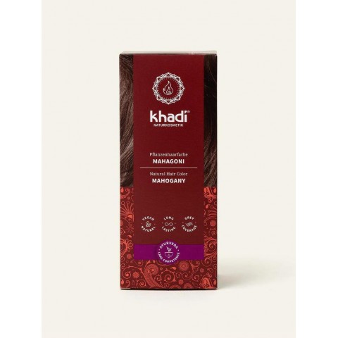 Augaliniai raudonai rudi plaukų dažai Mahogany, Khadi Naturprodukte, 100g