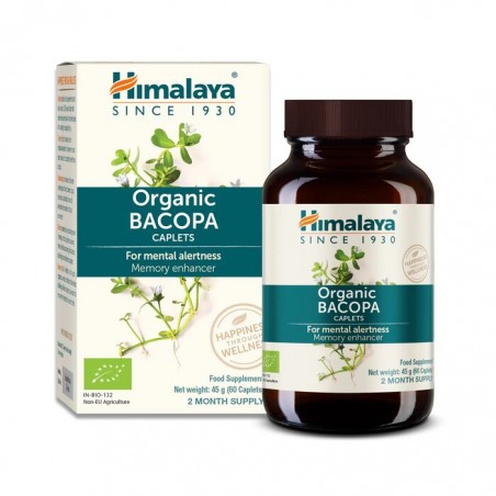 Mėlynžiedė taškuonė Bacopa Organic, Himalaya, 60 tablečių