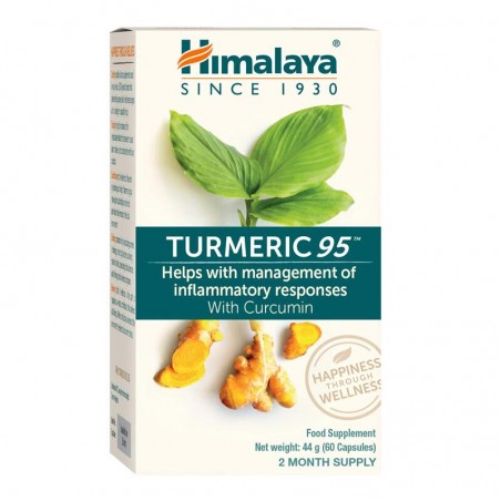 Ciberžolė Turmeric 95 Organic, Himalaya, 60 kapsulių