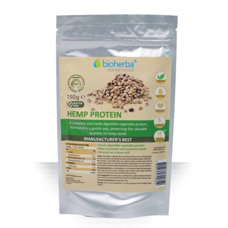 Hemp seed protein powder, Bioherba, 150g