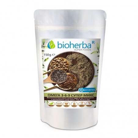 Omega 3-6-9 Super Blend Powder, Bioherba, 150g